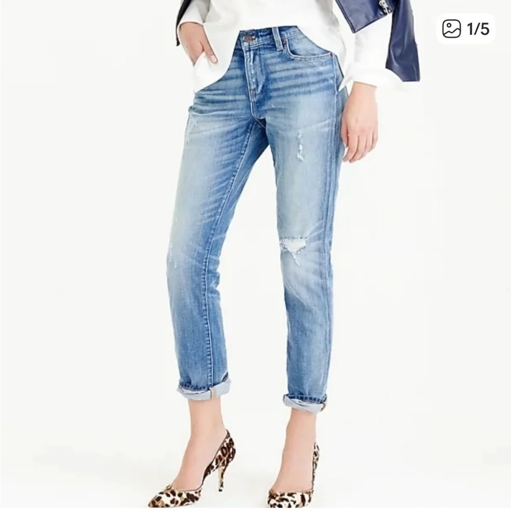 J. Crew Trademark‎ Slim Broken Boyfriend JeansDistressed. Size 30.